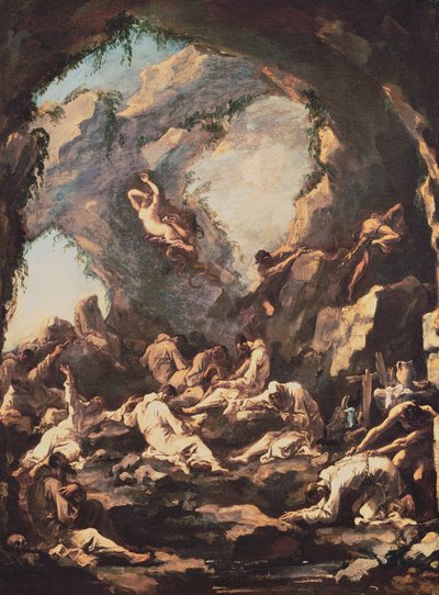 Monaci in preghiera, tentati dal diavolo da Alessandro Magnasco